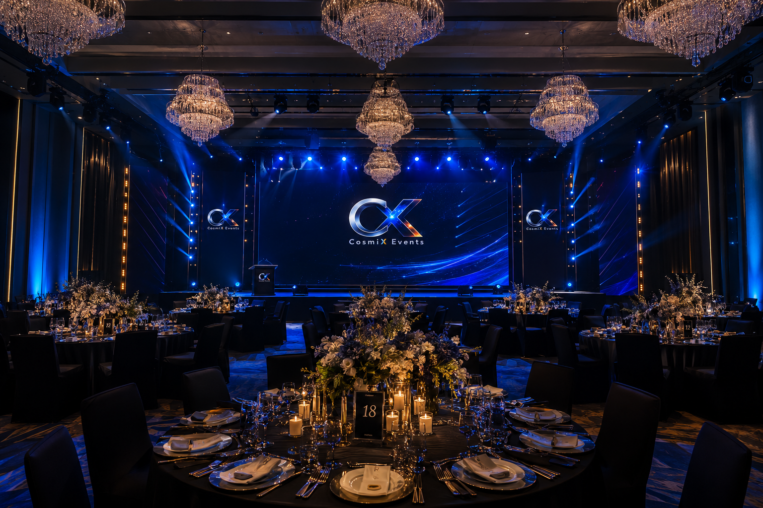 Corporate gala dinner environment concept
