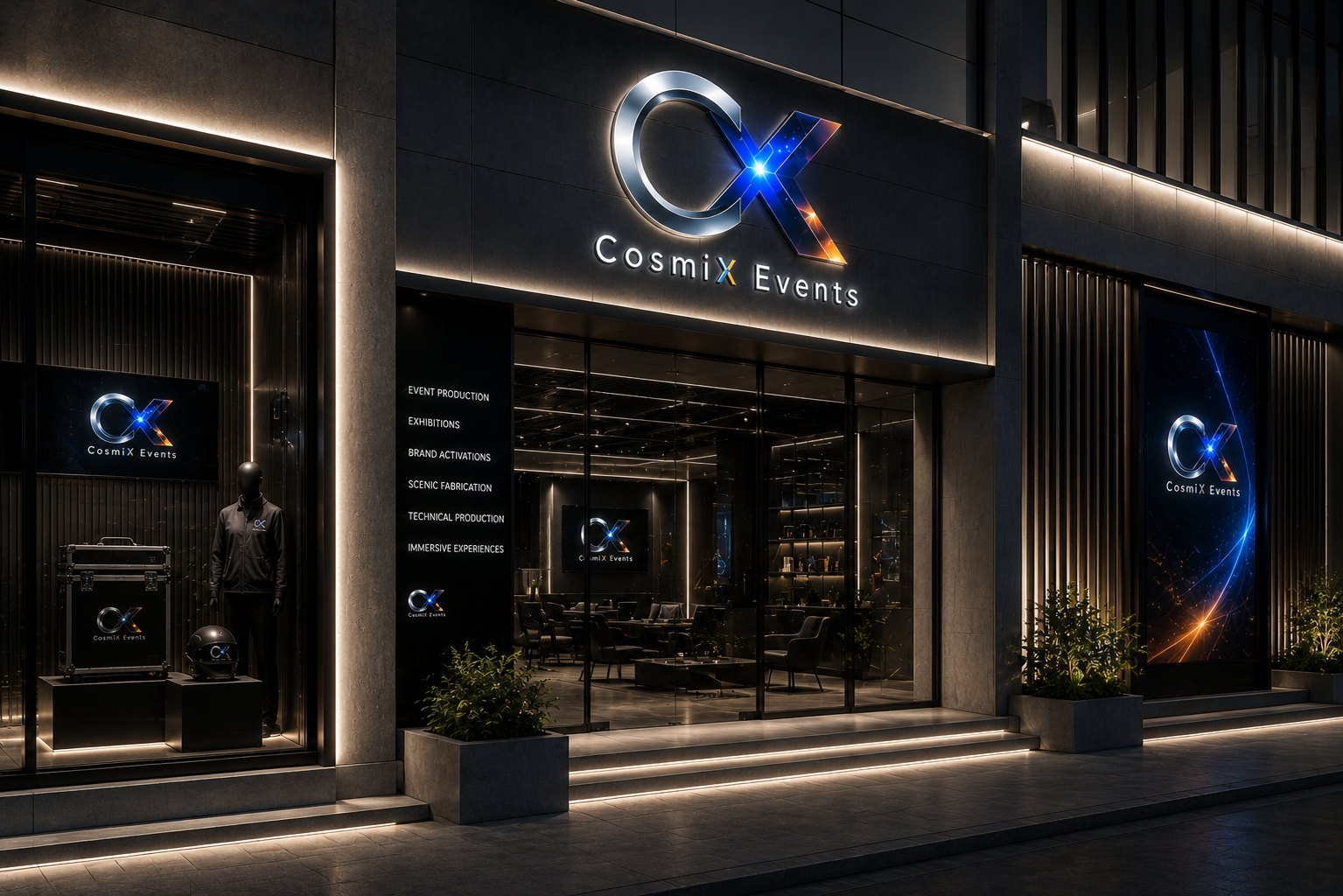 Luxury retail storefront signage concept