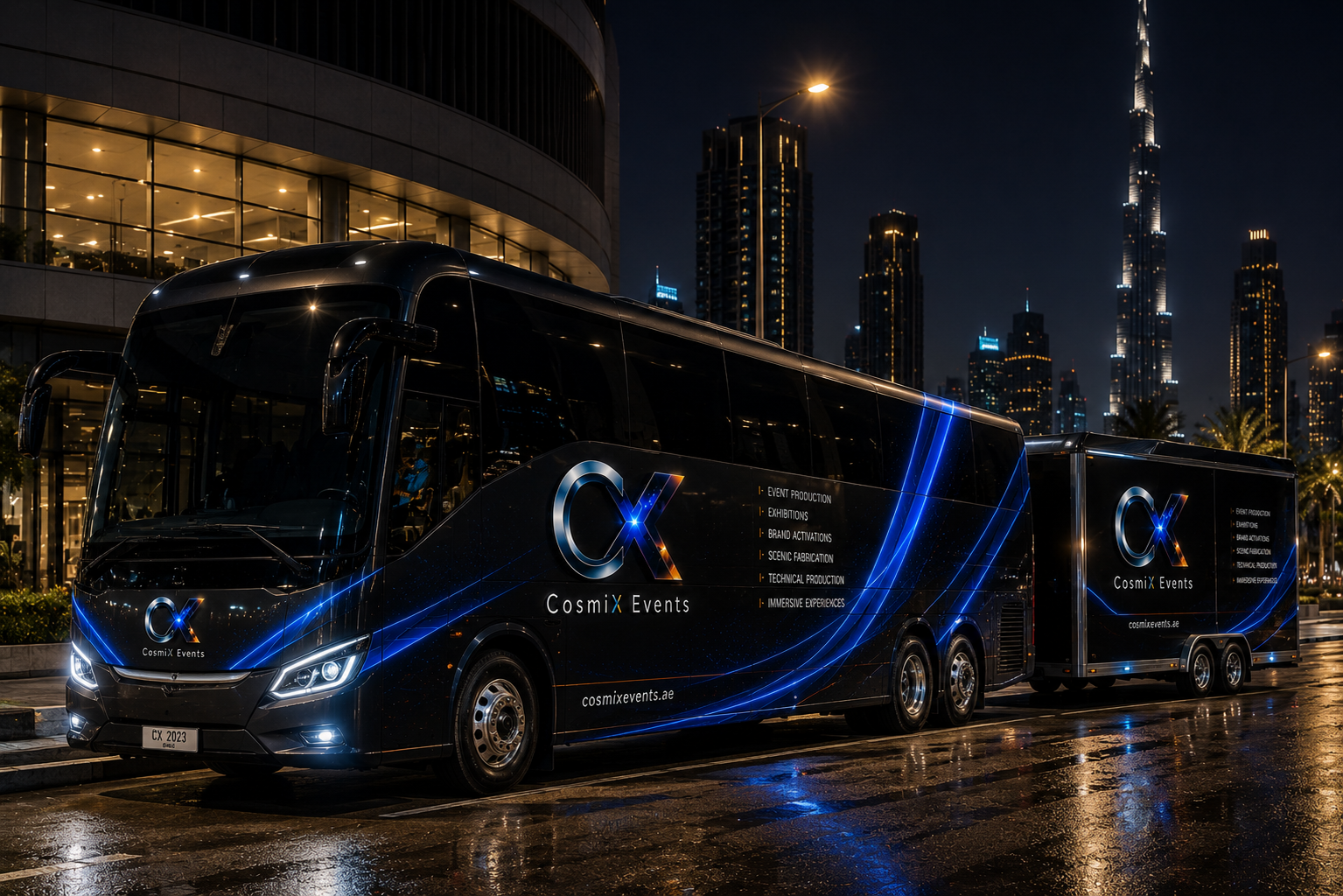 Bus and trailer large-format branding concept